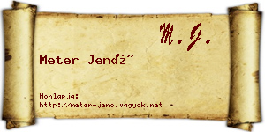 Meter Jenő névjegykártya